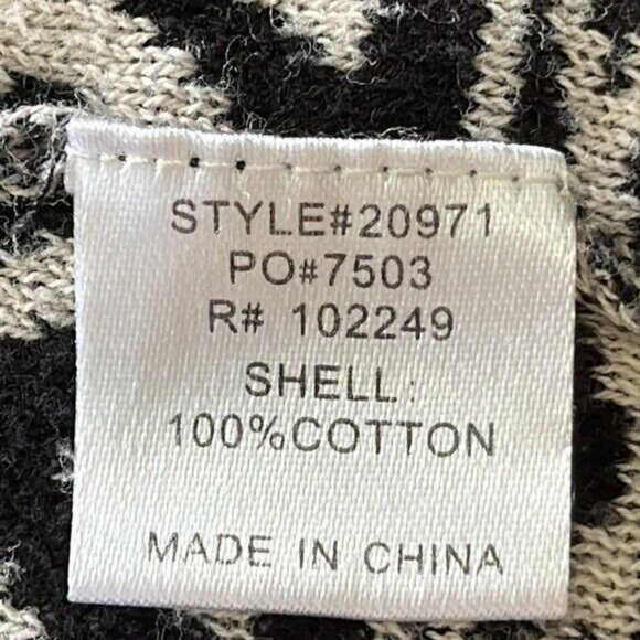 Skies Are Blue Waterfall Cardigan Sweater, Aztec Design, Cream & Black, Medium - Picture 6 of 8